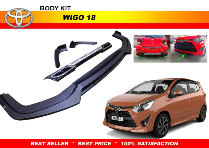 TOYOTA WIGO 2018 to 2019 BODY KIT FRONT & REAR DIFFUSER CHIN | Lazada PH
