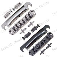 WK-A Set GB LP Electric Guitar Roller Saddle Tune-O-Matic Bridge &amp; Tailpiece With Small Studs &amp; Anchor   - Chrome &amp; Black choose