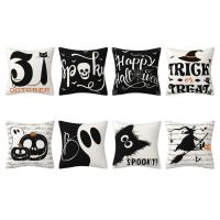 Halloween Cushion Cover 18x18 Set of 4 Halloween Pillows Covers Holiday Throw Pillows Covers for Bedroom Home Decor Farmhouse Halloween Decor appealing