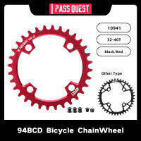 PASS QUEST 94BCD MTB Mountain Bike Chainwheel 32T34T36T38T40T จักรยาน Chainring Crown NX GX X1ขี่จักรยานอะไหล่สีดำ สีแดง