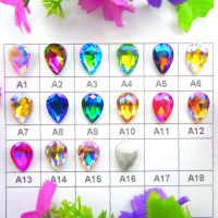 AB colors 7 sizes waterdrop water drop teardrop droplet Glass Crystals Glue on rhinestone ornament diy trimming