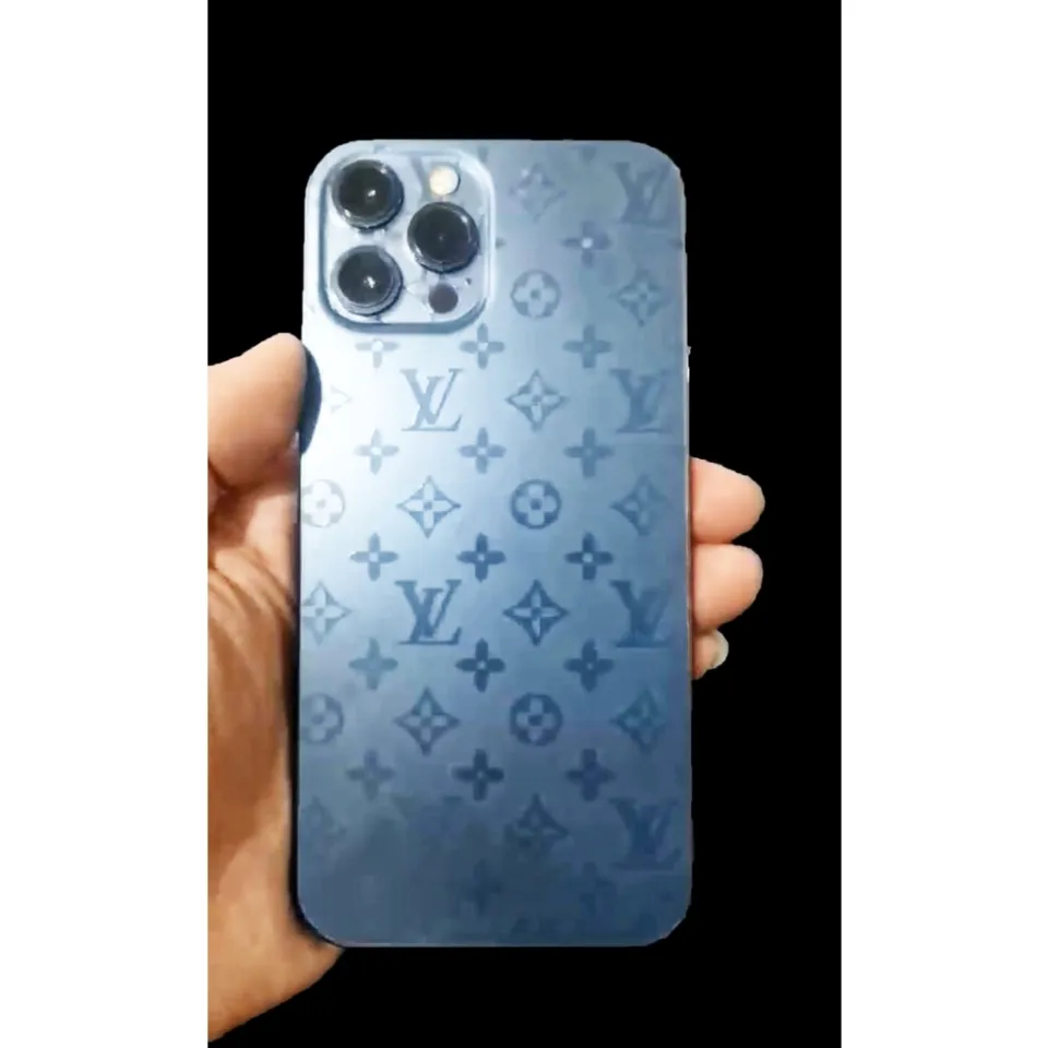 TT】3D LV Design Transparent Carbon Fiber Back Film Protector Sticker For  Iphone