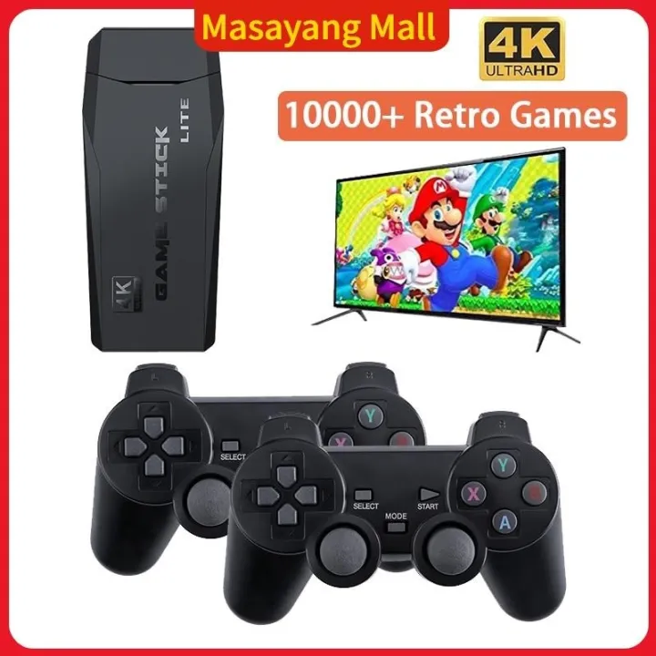 4K TV Retro Video Game Console With 2.4G Double Wireless Controller Built in 10000 Games For PS1/GBA HDMI Family TV Game Console