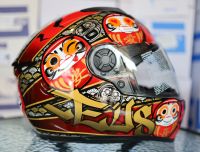 หมวกกันน็อค ZEUS ZS-811A ลาย DARUMA สีแดงดำ size S แถมชิลด์+สปอยเลอร์