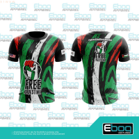 shirt (สต็อกเพียงพอ) 2023 palestine NEW fashion fashion t gaza 06 stripe eboq sublimation / baju free palestine microfiber plus big sizeคุณภาพสูง size:S-5XL