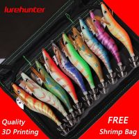 【hot】► 10PCS with Shrimp Printing 2.5 3.0 3.5 Squid Jig Fishing Wood Cuttlefish Jigs Lures