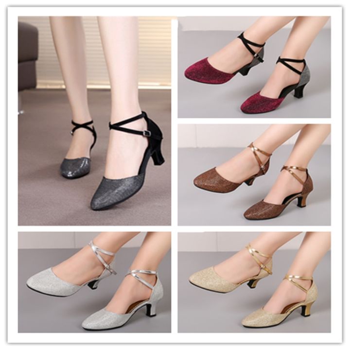 รองเท้างานเลี้ยงเต้นรำสำหรับผู้หญิงเต้นลาติน-รองเท้าปิดนิ้วเท้ารองเท้า-heels-zapatos-จากซัลซ่า3-5cm-5-5cm