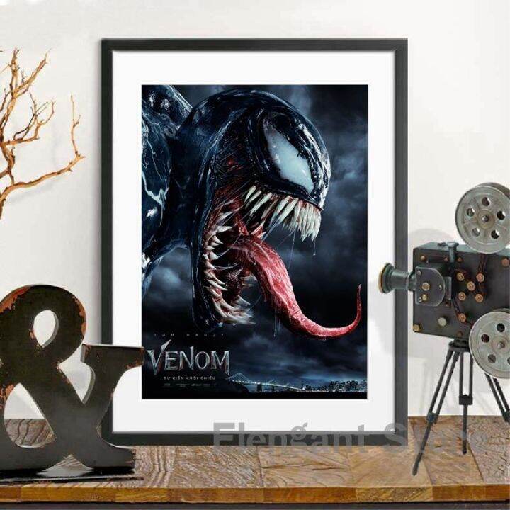 marvel-venom-ภาพยนตร์โปสเตอร์และภาพพิมพ์ผนังศิลปะ-tom-hardy-โปสเตอร์การ์ตูนฮีโร่ภาพวาดบนผืนผ้าใบสำหรับห้องนั่งเล่นตกแต่งบ้าน