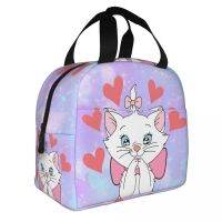 ♗ Kawaii Cat Marie Love Lunch Box Women Portable Multifunction Cooler Thermal Food Insulated Lunch Bag School Children Student