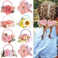 Colorful Elastic Hair Bands For Girls Flower Hair Scrunchies Headwear Pearl Women Ponytail Holder Headband Hair Accessories
