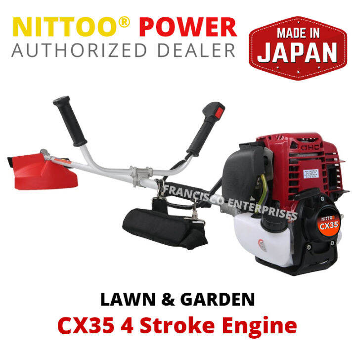 Nittoo Power Grass Cutter 4 Stroke CX35 (FREE Nylon) Brush Cutter Lawn ...