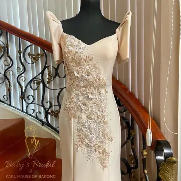 UNIQUE FLORAL A-LINE BRIDAL DRESS WITH SEQUINED LACE - Olive Branch Designs