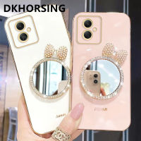 DKHORSING เคสมือถือชุบโลหะแฟชั่นใหม่ Samsung กาแลคซี A05 A05S M34 5G S23 FE กล้องปกป้องปลอกอ่อน Samsung A05s ด้วยกระจกแต่งหน้ารูปผีเสื้อน่ารัก