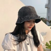 {You have a hat}หมวกถังผ้ายีนส์ทรงเรโทร,หมวกผู้หญิงผู้ชายปีกกว้างพับได้หมวกชาวประมงลำลองฮิปฮอปปานามาหมวกกันแดดกลางแจ้ง