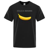 Fashion Cotton Men T-Shirts Dolce &amp; Banana Print Breathable Mens Tees Luxury Summer Clothing Oversize Leisure Short Sleeves Tees