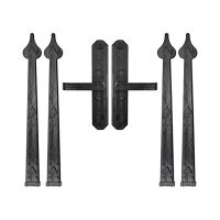 THLCF8 Garage Door Magnetic Decorative Hardware Kit 6 PCS Carriage Accents Faux Hinges and Handle Black