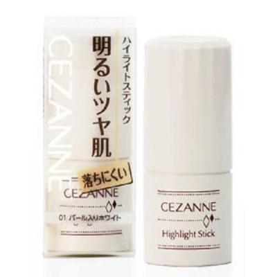 Cezanne Highlight Stick for Face Pearl White ไฮไลท์สีขาวแชมเปญนวลๆ อัดมาในรูปแบบสติ๊กใช้งานง่ายกว่าแบบอัดแข็งเนื้อแป้งเยอะเลย