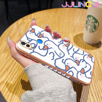 Jjlingji เคสสำหรับ Huawei Nova 3เคสลายการ์ตูนน่ารักหงส์ขาวสวยดีไซน์ใหม่เคสโทรศัพท์ซิลิโคนชุบด้านข้างฝาปิดเลนส์เต็มกล้องเคสป้องกันกล่องกันกระแทก Softcase