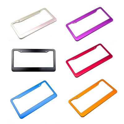 【YF】◄  Alloy License Plate Frames 2 Screw Holes Silver/ Black/ Blue/ Purple/ Red/Golden Design Custom