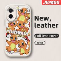 เคส JIUMOO สำหรับ OPPO เคส A36 A96 A76การ์ตูน Pokemon Charmander เคสโทรศัพท์หนังแฟชั่นกันกระแทกซิลิโคนนิ่มลายดีไซน์ใหม่เคสป้องกันเลนส์เต็มรูปแบบ