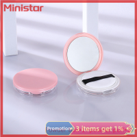 Ministar กระปุกผงพลาสติกแบบบางเฉียบแบบพกพา,กล่องใส่เครื่องสำอางเดินทางทรงหลวมพร้อมกระจกพัฟแป้ง