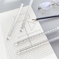 【Ready Stock】Inklink 15cm Simple Crystal Triangle Rulers Transparent Measuring Student Ruler School Office Supplies