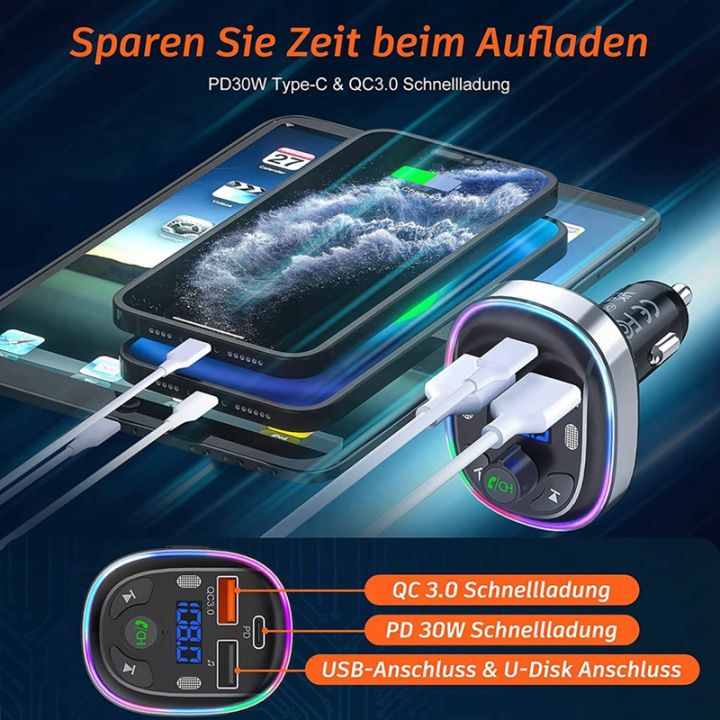 bluetooth-5-3-fm-transmitter-bluetooth-car-radio-adapter-pd-30w-amp-qc3-0-fast-car-charger-with-handsfree