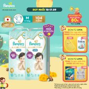 Combo 2 Tã Bỉm Dán PAMPERS Nhật Thượng Hạng Size M 52 miếng 6-12kg Siêu