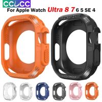 CCLCC เคสสำหรับ Apple Watch อัลตร้า49มม. ซีรีส์8 7 45มม. 41มม. ฝาครอบป้องกันหน้าจอเคสโทรศัพท์อ่อนใสกันชนสมาร์ทวอท์ชซีรีส์6 5 4 44มม. 40มม. อุปกรณ์เสริม