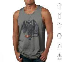 Mewthless Tank Tops Print Cotton Toothless Cat Kitty Night Fury