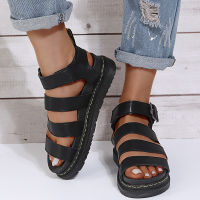 2022 Summer Martens Shoes Woman Flats Platform Sandals Women Soft Leather Casual Open Toe Thick Bottom Wedges Women Shoes