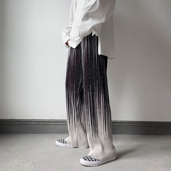 men-casual-wide-leg-pants-pleated-straight-pants-male-fashion-elastic-waist-pant-streetwear-man-loose-ice-silk-harajuku-trousers