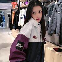 นอร์ทเฟสเย็บบางแขนยาวคลุมด้วยผ้าแจ็คเก็ตคู่แนวโน้มหลวมสบาย ๆ windbreaker windproof UV windproof แจ็คเก็ต