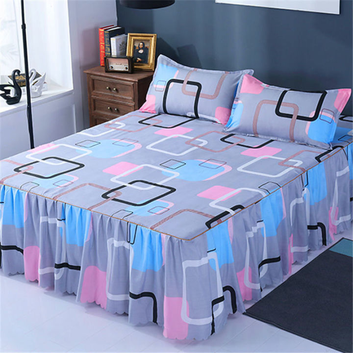 stock-zorin-ผ้าระบายขอบเตียง-king-queen-ขนาดผ้าปูเตียงแบบพอดี5-6ฟุตผ้าคลุมเตียงผ้ารองนอน