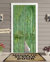 【LZ】 Abstract Background With Bamboo Summer Magnetic Mosquito Net Anti Insect Fly Bug Magnetic Screen Door Curtains