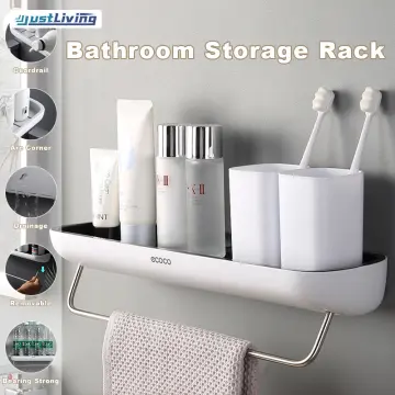 1pc Bathroom Shelf Wall-mounted Shower Caddy Bathroom Organizer, Bedroom  Cosmetic Storage Basket, Multifunctional Bathroom Storage Rack, No Drill  Kitchen Removable Storage Rack, Hanging Storage Container For Bathroom