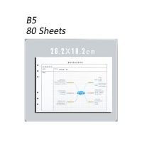 สมุดบันทึกแผนที่ (ใหม่) A4 &amp; ขนาด B5หนังนิ่มแผ่นโน๊ตทรงหลวม80แผ่นสมุดบันทึกและแผ่นกระดาษลายตารางสำหรับนักเรียน