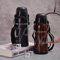 【CW】Stainless Steel Vacuum Thermal Water Bottle 800ml Insulated Thermos Flask with Strap Warm Cold Thermos for Water Coffee Travel