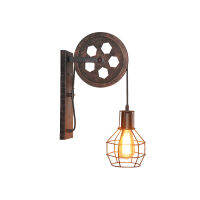 Vintage Wall Led Lamp R Light Fixtures Lifting Pulley Bedroom Lamp Industrial Wall Sconce