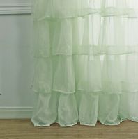 Customized Multi-layer Ruffled Lace Tulle Curtain for Girls Bedroom Semi-shade White/green/pink Sheer Curtains for Living Room