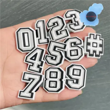 1pcs Numbers Luminous rabbit Shoe Charms Arabic Numerals Pins PVC