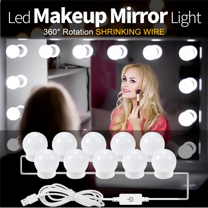 LED Makeup Mirror Lights(4000K, 10Bulbs, Plug in), Mirror Not