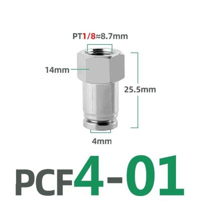 QDLJ-Pcf 304 Stainless Steel Pneumatic Female Straight Connector 1/8 1/4 3/8 1/2 Push In To Quick Contact Air Fitting