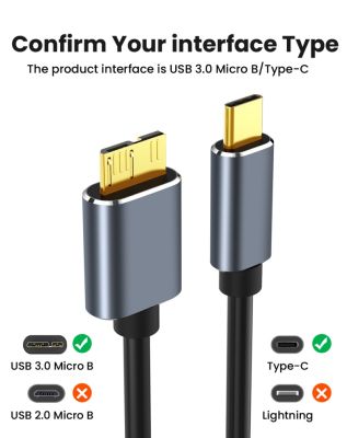 Cable Connector Micro B USB C 3.0 Cable Type-C To USB 3.0 Micro B 5Gbps External Hard Drive Cable For Hard Drive Computer