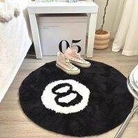 【SALES】 Simulation Billiards 8 Ball Rug Round Flocking Carpet Living Room Sofa Coffee Table Mat Kids Study Bedroom Bedside Anti-slip Mat