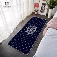 Anchor Boat Navy Home Entrance Door Custom Doormat Furry Mat Bath Rugs Living Room Mats Kitchen Carpet Track Bathroom Rug Set