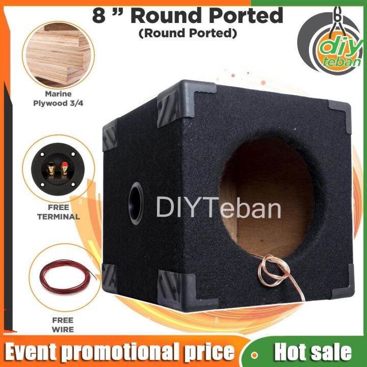 Subwoofer Box 8 Inches Speaker Enclosure w/ Wire 2 Air Tube and