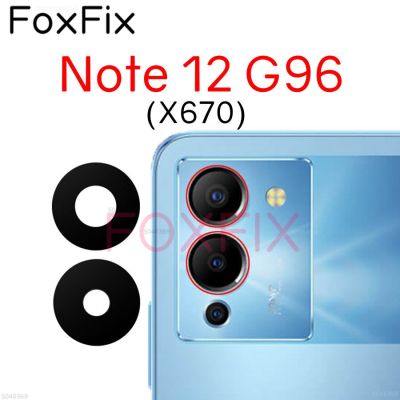 อะไหล่กระจกกล้องถ่ายรูปด้านหลังด้านหลังสำหรับ Infinix Note 12 G96พร้อม X670สติกเกอร์กาว