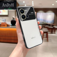 AnDyH Phone Case For VIVO Y35 Electroplated Transparent Soft TPU Glass Camera Protector Back Cover