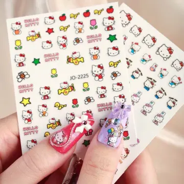 Hello Kitty Nail Art Designs For Kids !! * Apply DIY 3D Stickers